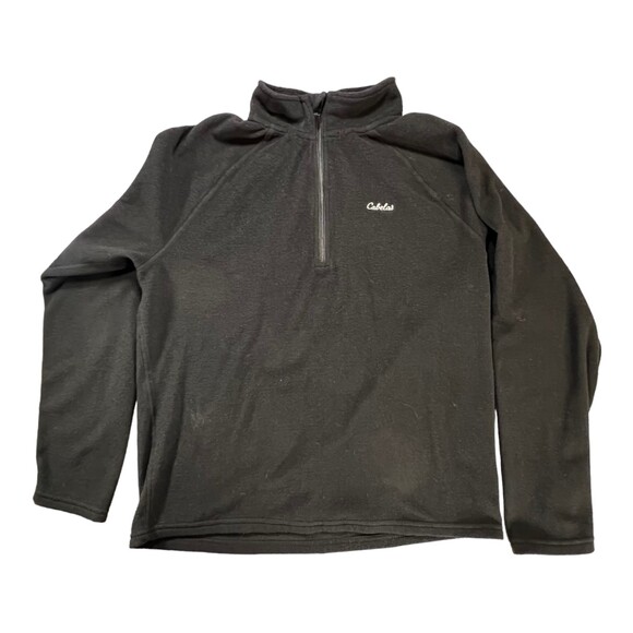 Cabela's Pullover Fleece Heavyweight Quarter Zi Thermal Jacket Black Size Medium - Picture 6 of 8